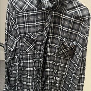 Torrid 2 pack of Size 2 Black and White and Gray Plaid Shirt